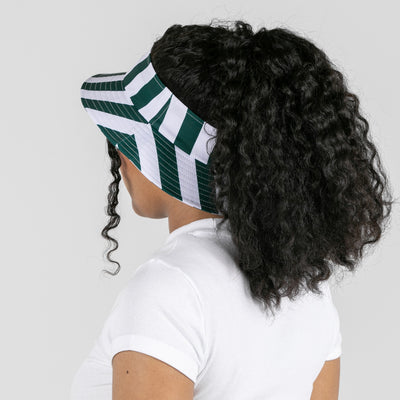 Green and White Striped Topless Bucket Hat